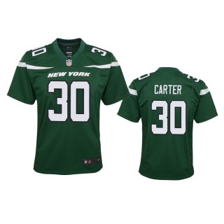 Youth Jets Michael Carter Green Game Jersey