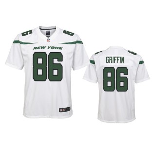 Youth Jets Ryan Griffin White Game Jersey