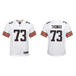 Youth Cleveland Browns Joe Thomas White Game Hall of Fame Jersey