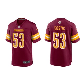 Jon Bostic Commanders Game  Youth Burgundy Gold Jersey