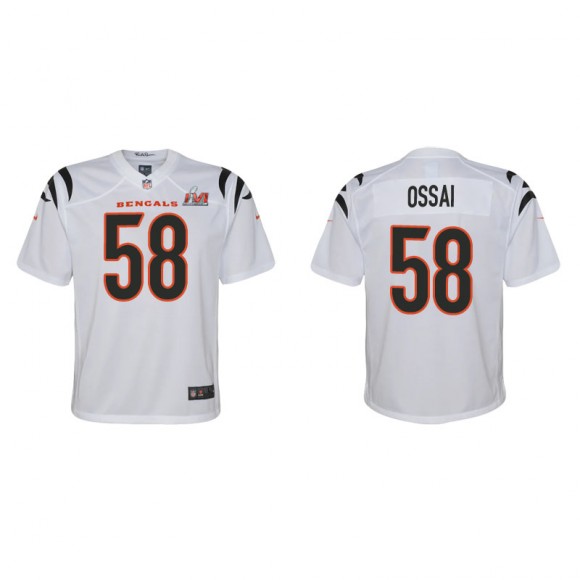 Youth Super Bowl LVI Joseph Ossai Bengals White Game Jersey