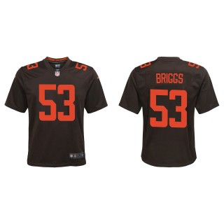 Youth Browns Jowon Briggs Brown Alternate Game Jersey