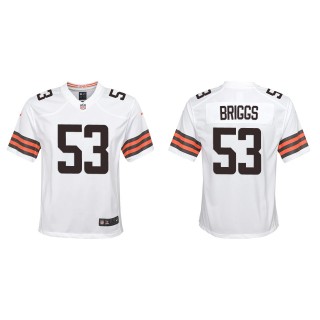 Youth Browns Jowon Briggs White Game Jersey