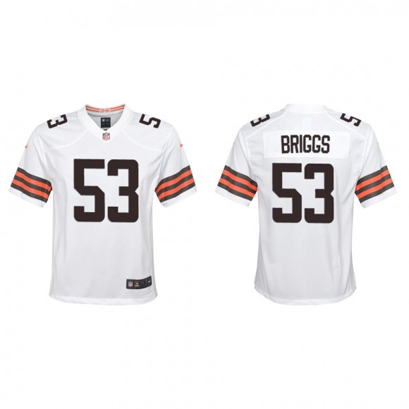 Youth Browns Jowon Briggs White Game Jersey