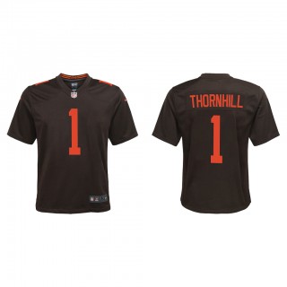 Youth Juan Thornhill Brown Alternate Game Jersey