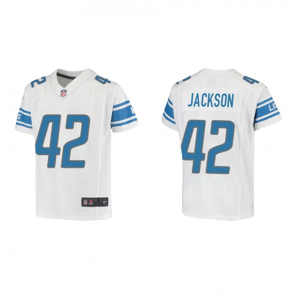 Youth Detroit Lions Justin Jackson White Game Jersey