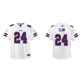 Youth Bills Kaiir Elam White 2022 NFL Draft Game Jersey