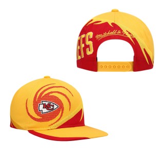 Youth Kansas City Chiefs Mitchell & Ness Gold Red Spiral Snapback Hat