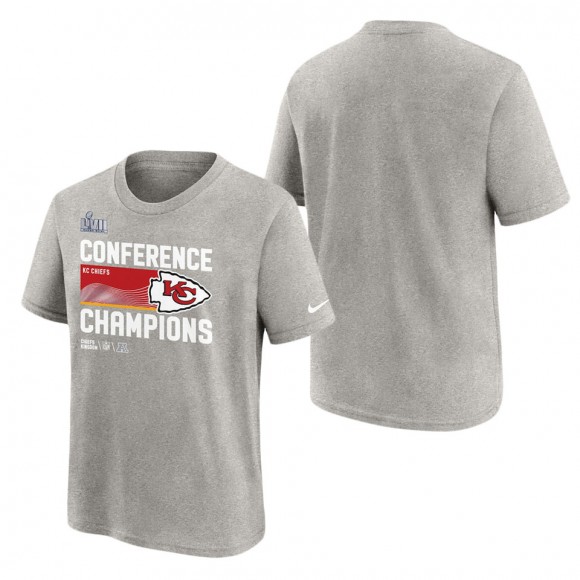 Youth Kansas City Chiefs Nike Gray 2022 AFC Champions Locker Room Trophy Collection T-Shirt