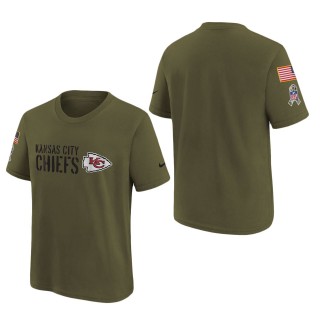 Youth Kansas City Chiefs Olive 2022 Salute To Service Legend T-Shirt