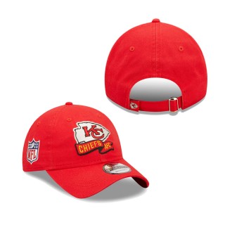 Youth Kansas City Chiefs Red 2022 Sideline Adjustable 9TWENTY Hat