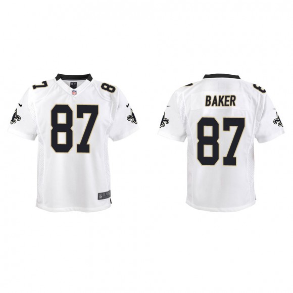 Youth New Orleans Saints Kawaan Baker White Game Jersey