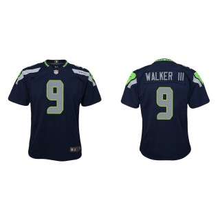 Youth Seahawks Kenneth Walker III College Navy 2022 NFL Draft Game Jersey