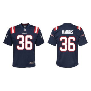 Youth New England Patriots Kevin Harris Navy Game Jersey