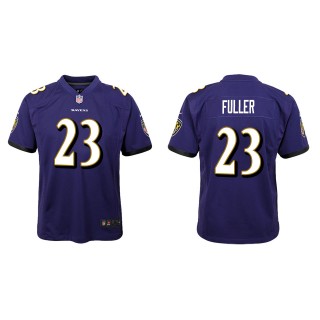 Youth Baltimore Ravens Kyle Fuller Purple Game Jersey