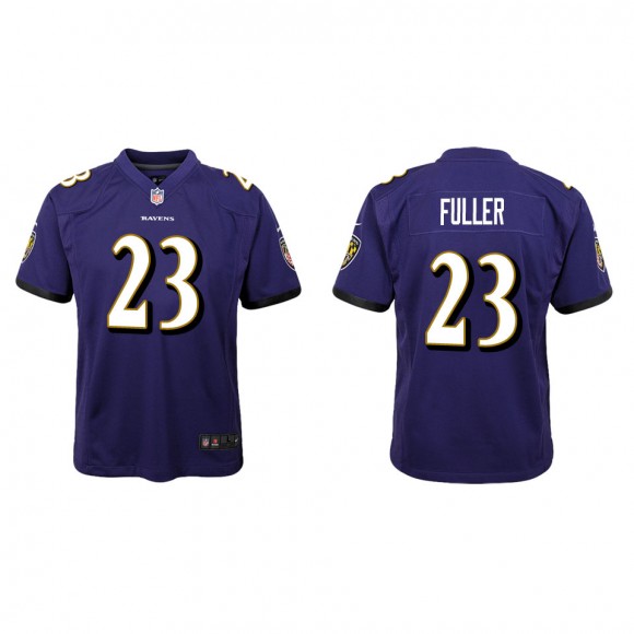 Youth Baltimore Ravens Kyle Fuller Purple Game Jersey