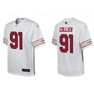 Youth L.J. Collier White Game Jersey