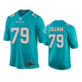 Youth Dolphins Larnel Coleman Aqua Game Jersey