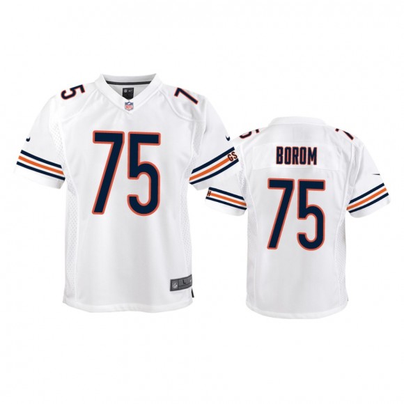 Youth Bears Larry Borom White Game Jersey