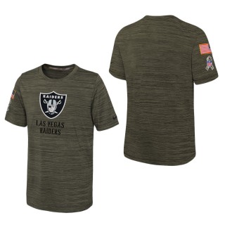 Youth Las Vegas Raiders Olive 2022 Salute To Service Velocity T-Shirt