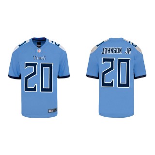 Youth Tennessee Titans Lonnie Johnson Jr. Light Blue Game Jersey