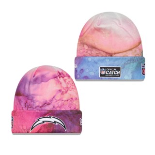 Youth Los Angeles Chargers Pink 2022 NFL Crucial Catch Knit Hat