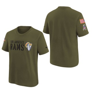 Youth Los Angeles Rams Olive 2022 Salute To Service Legend T-Shirt