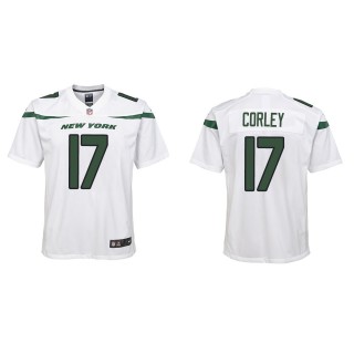 Youth Jets Malachi Corley White Game Jersey