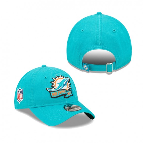 Youth Miami Dolphins Aqua 2022 Sideline Adjustable 9TWENTY Hat