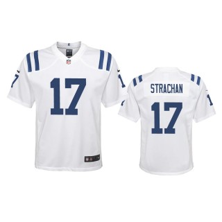 Youth Colts Michael Strachan White Game Jersey