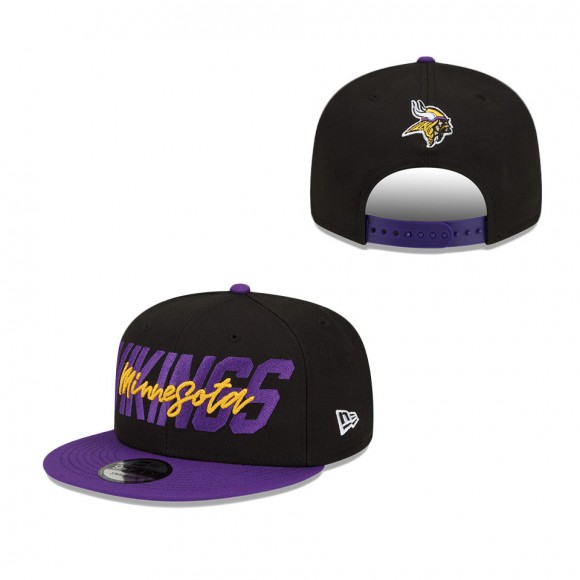 Youth Minnesota Vikings Black Purple 2022 NFL Draft 9FIFTY Snapback Hat