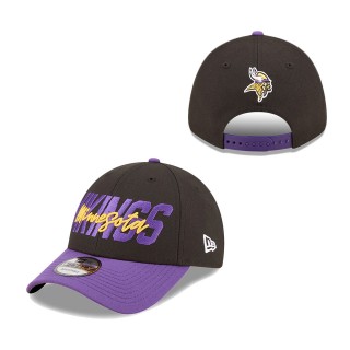 Youth Minnesota Vikings Black Purple 2022 NFL Draft 9FORTY Snapback Adjustable Hat