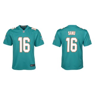 Youth Miami Dolphins Mohamed Sanu Aqua Game Jersey