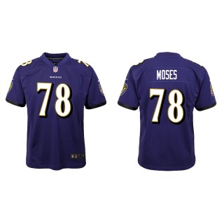 Youth Ravens Morgan Moses Purple Game Jersey