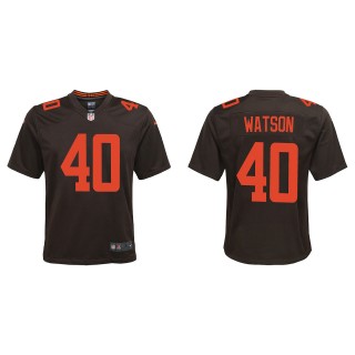 Youth Browns Nathaniel Watson Brown Alternate Game Jersey