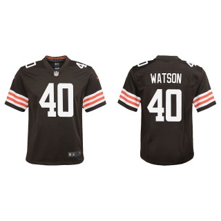 Youth Browns Nathaniel Watson Brown Game Jersey