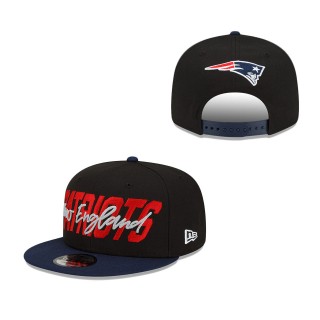 Youth New England Patriots Black Navy 2022 NFL Draft 9FIFTY Snapback Hat