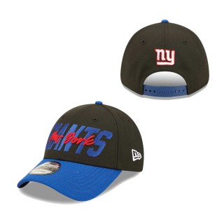 Youth New York Giants Black Royal 2022 NFL Draft 9FORTY Snapback Adjustable Hat