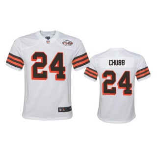 Youth Cleveland Browns Nick Chubb White 1946 Collection Alternate Game Jersey