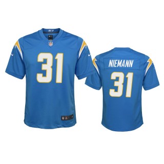Youth Chargers Nick Niemann Powder Blue Game Jersey