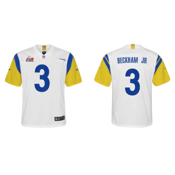 Youth Super Bowl LVI Odell Beckham Jr. Rams White Gold Alternate Game Jersey
