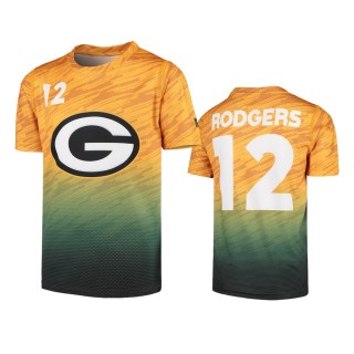 Youth Packers Aaron Rodgers Gold Propulsion Sublimated Name & Number T-Shirt