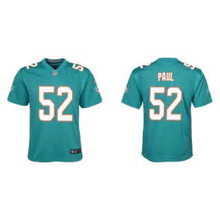 Youth Dolphins Patrick Paul Aqua Game Jersey