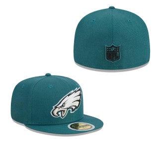 Youth Philadelphia Eagles Midnight Green Main Fitted Hat