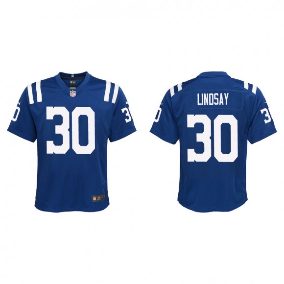Youth Indianapolis Colts Phillip Lindsay Royal Game Jersey