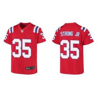 Youth New England Patriots Pierre Strong Jr. Red Game Jersey