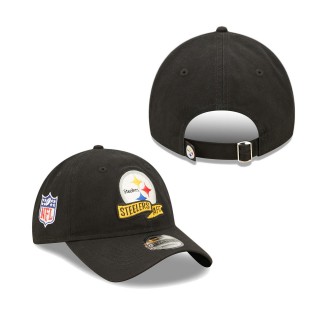 Youth Pittsburgh Steelers Black 2022 Sideline Adjustable 9TWENTY Hat