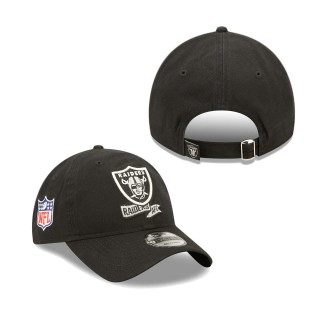 Youth Las Vegas Raiders Black 2022 Sideline Adjustable 9TWENTY Hat