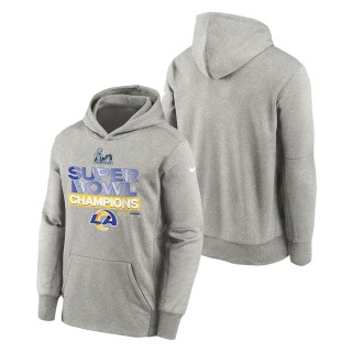 Youth Los Angeles Rams Gray Super Bowl LVI Champions Locker Room Trophy Collection Pullover Hoodie