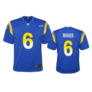 Youth Rams Johnny Hekker Royal Game Jersey